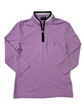 {Golfino} Purple 3/4 Long Sleeves Quarter Zip Golf Pullover WAT3